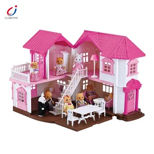 Christmas Gift 3D DIY House Puzzle Assembly Model Toy Creative Play House DIY Doll House Miniature 3D Furniture With Light