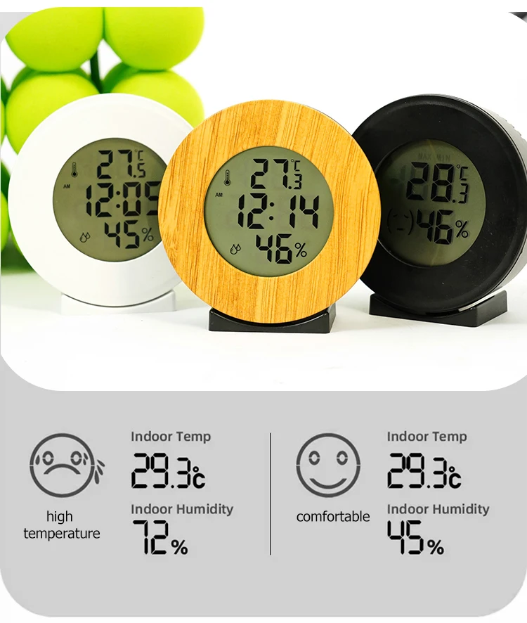Factory Sale Small Alarm Clock Temperature and Humidity Clock Smart Digital Desk Table Clocks