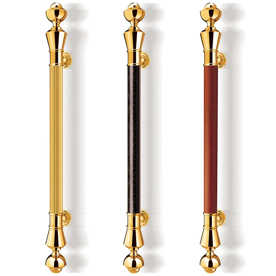 Elegant Exterior Door Pull Handle Hotel Villa Home Office Entry H Pull Gate Double Brass Door Handle for Wooden Glass Doors