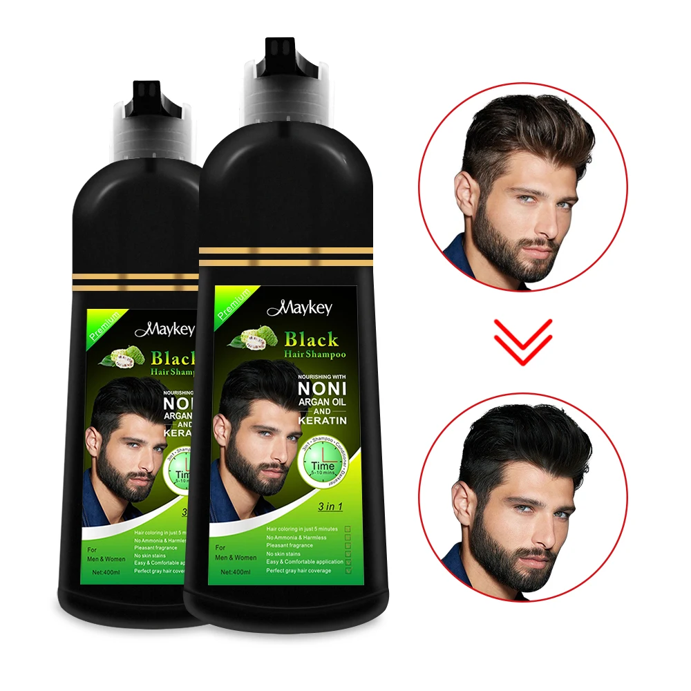 Maykey Home Use 400ml Instant Gray Root Coverage Hair Color  Cover up White Hair Colour Dye Shampoo