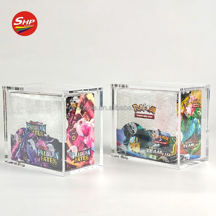 SHP Wholesale Acrylic Pokemon Booster Box 1st Edition Cards Hard Case Protector With Strong Magnet Lid Display case SHP Wholesale Acrylic Pokemon Booster Box 1st Edition Cards Hard Case Protector With Strong Magnet Lid Display case