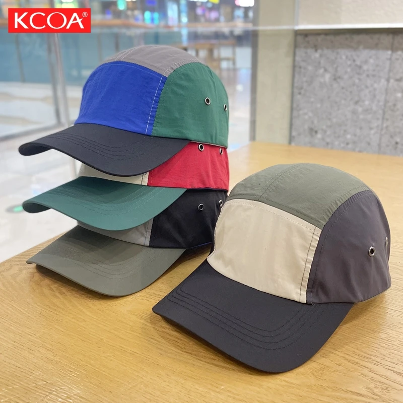 Custom Logo High Quality 5 Panel Caps Nylon Adjustable Strap Duckbill Trail Running Hat Camping Cap