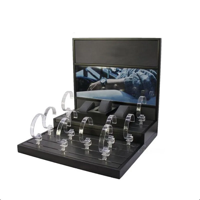 Luxury Custom Plexiglass Wrist Watch Window Set Rack Acrylic Watch Display Show Stand Benshidisplay