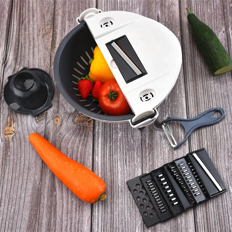 11 In 1 Multifunctional Vegetable Slicer Household Potato Chip Peeler Radish Grater Kitchen Tool Fruit Cutter Basket Accessories