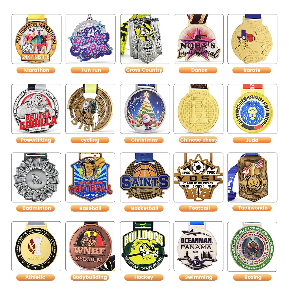 Bespoke Karate Interclub Competition Award Medal Factory Wholesale Traditional Round Soft Enamel Zinc Alloy Medal with Ribbon