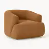 Tela bouclé marrón claro