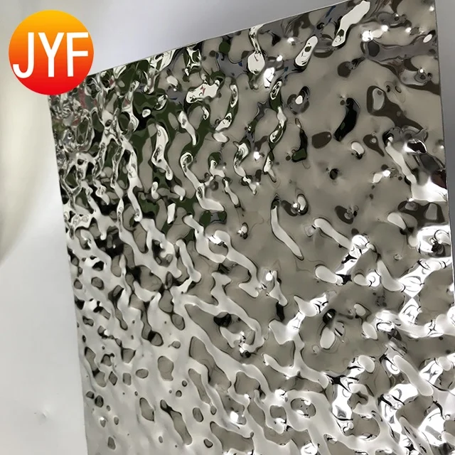 ANY998 Embossed Stainless Steel Color Plate Brushed 304 316 Decorative Water Ripple Metal Sheets for Ceiling