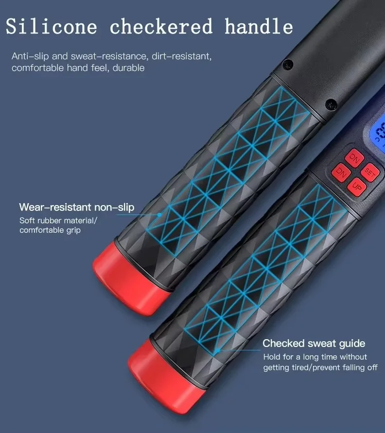 odm customized electronic fitness smart jump rope digital speed counter adjustable cordless skipping rope-10