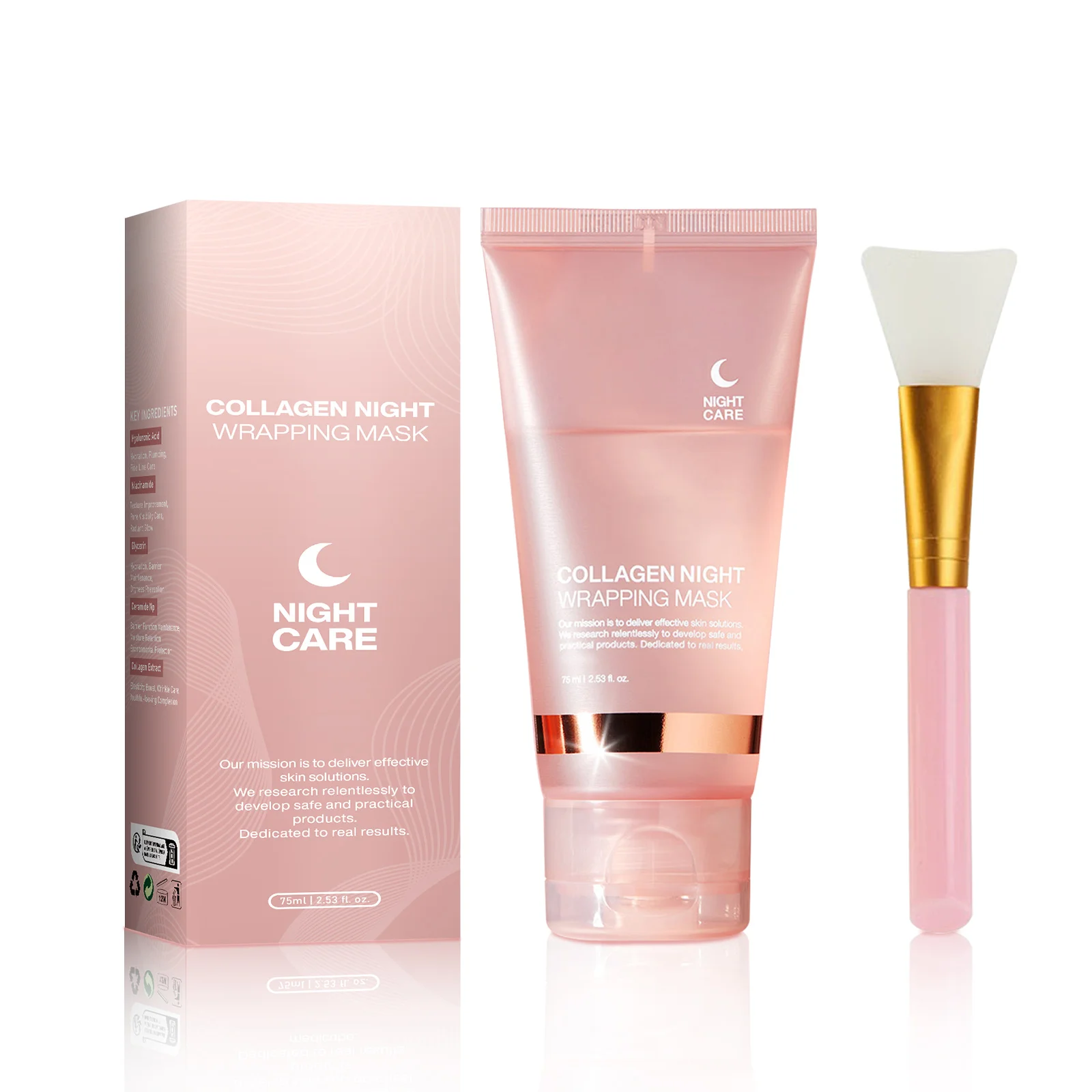Maani Essence Collagen Night Wrapping Mask, Overnight Peel Off Hydrolyzed Collagen Facial Mask For Skin Care