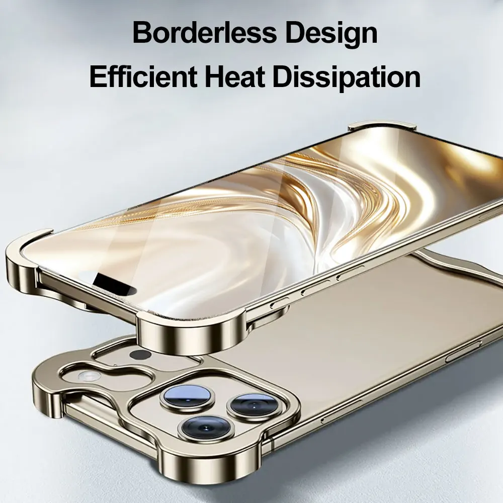 air 16 pro max frameless phone cover metallic design-3