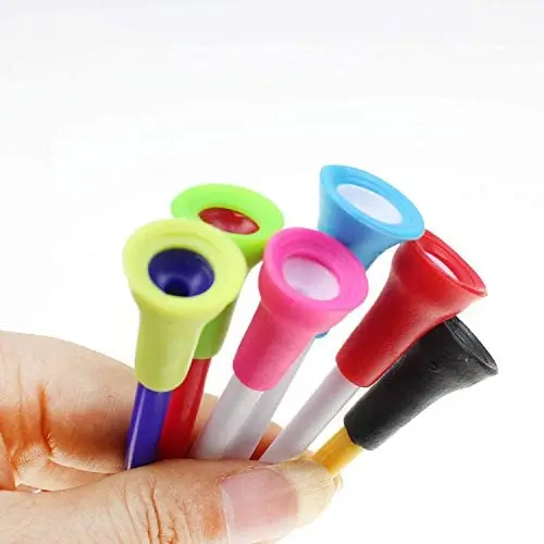 Low Moq Multiple Color Rubber Golf Tees Custom Logo Plastic Golf Tees ...