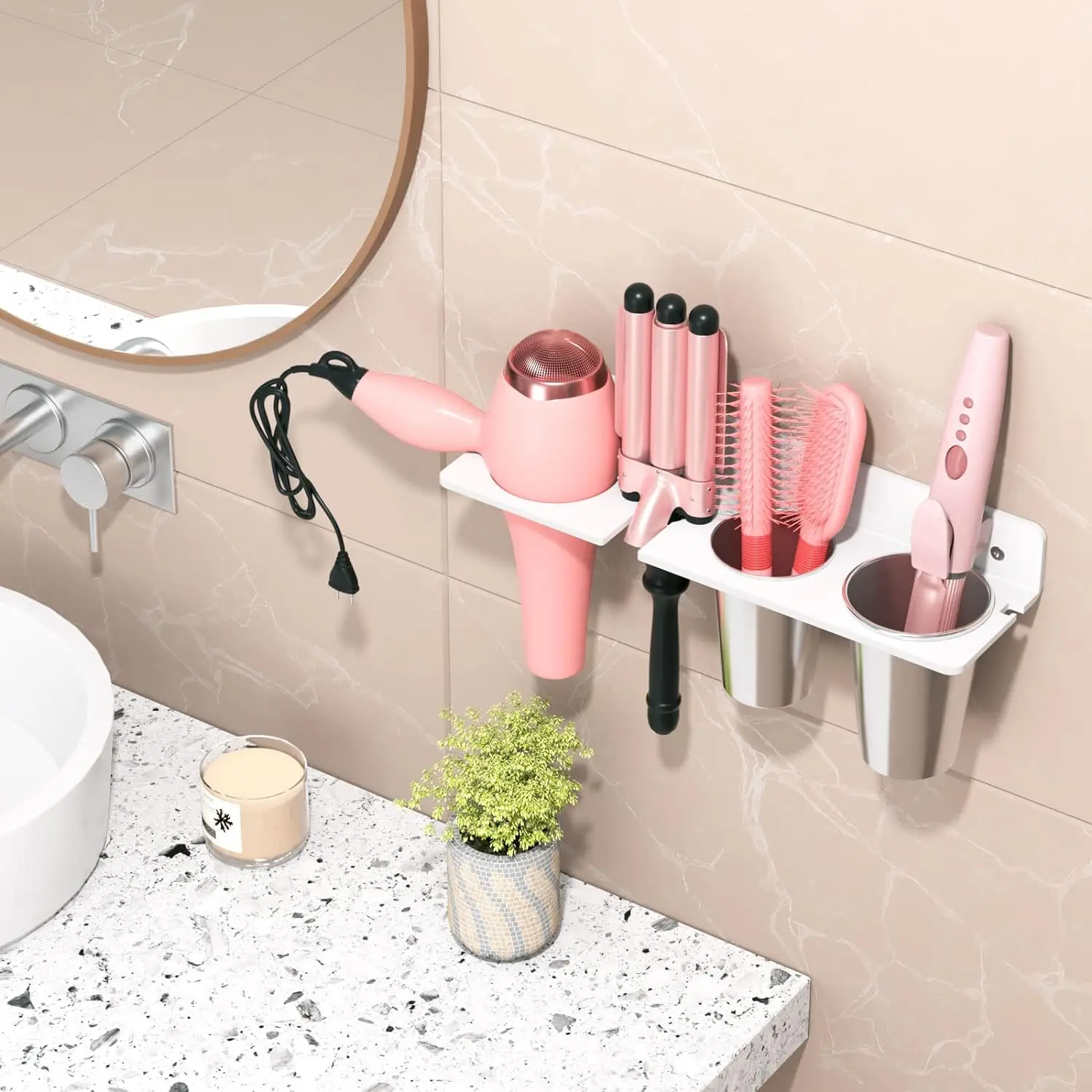 Storage Organizer Hair Tool Holder For Wall Wall Mount Hair Salon