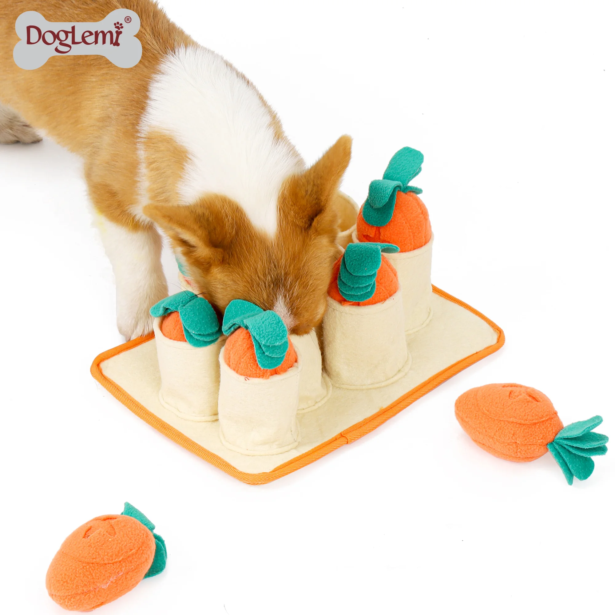 Educational snuffling training dog fashion pet toys chew Carrots harvest dog  snuffle toy funny pet toys