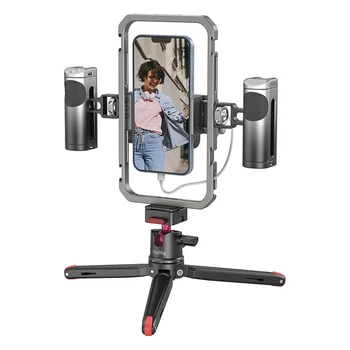 Small Rig All-in-One Universal Phone Video Rig Kit with Phone Cage Wireless Control Handles Power Bank Holder 4120