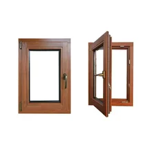 Customized Aluminum Clad Wood doors and soundproof Windows glass frame with Double Glazed Glass Casement Window and Doors