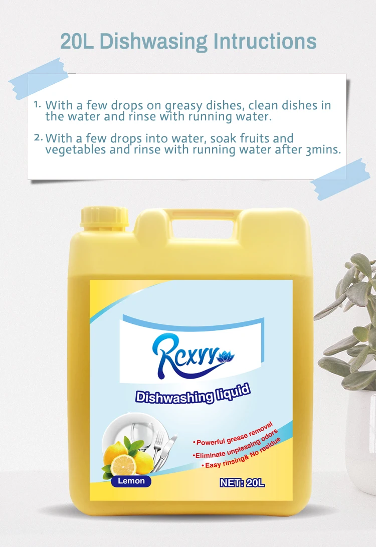 OEM 20L Effective Kumquat Ginger Lemon Orange Household Dishwasher Detergent dishwash Liquid Soap Dishwashing Liquid