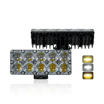 Automotive Lighting System 10chips LED Driving Light Auxiliary Dual Color LED Automotive LED Headlight Motorcycle Dual Color