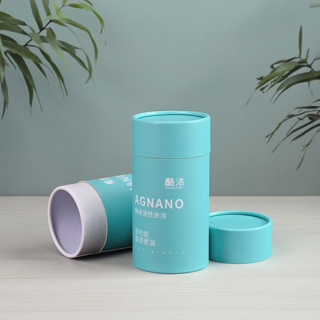 Eco-Friendly Custom Cylinder Cardboard Tube Recyclable Cosmetic Packaging for Liquid Beauty Cream Loose Powder Face Cream Paper