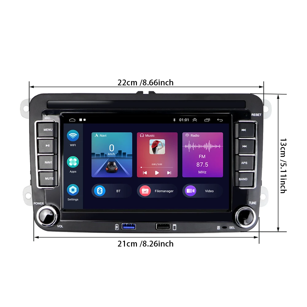 Android 13 Radio de Coche para VW Golf 5 6 Passat Polo Skoda con GPS WiFi,  7“ Pantalla Táctil Inalámbrico Carplay Radio para Carro Android Auto con