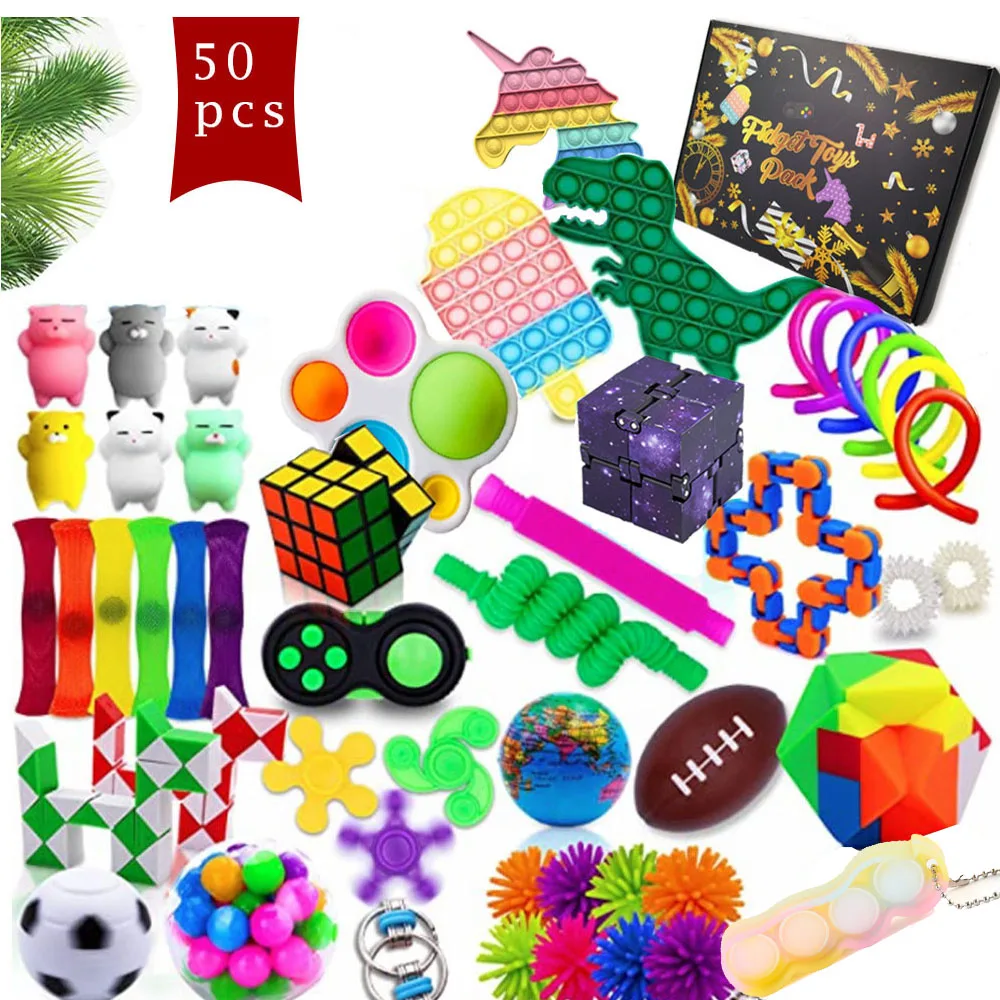 Custom Fidget Sensory Toys Set Pack With Fidget Spinners Squishy Mochi