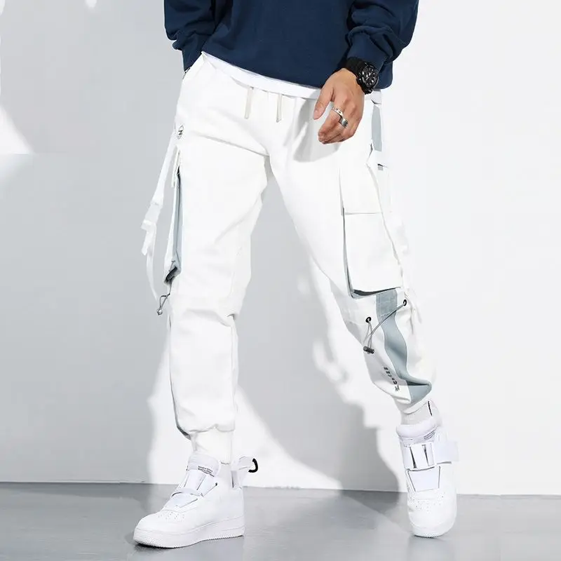 Wholesale Overalls for Men Tape Loose Binding Pants Casual Men's Cargo Pant