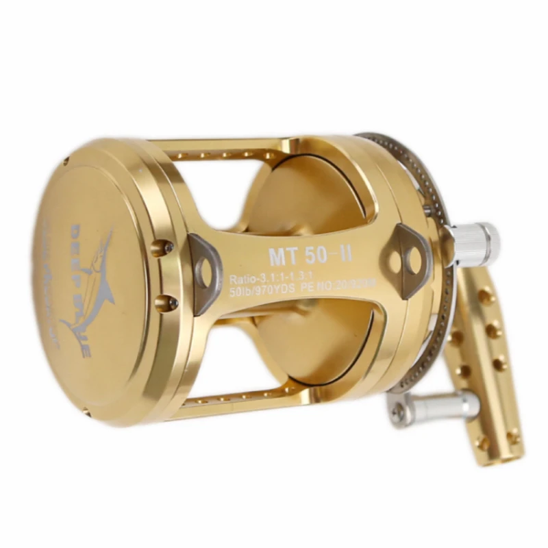 MT80 Golden Aluminum Saltwater Boat Big Game Fish Reels