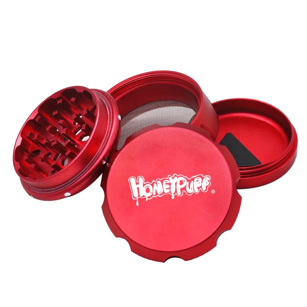 Amazon горячая Распродажа 4-х слойный алюминиевый травяной жернов для трав, алюминиевый сплав цинка дыма шлифовальные машины для изготовленным на заказ логосом пакет