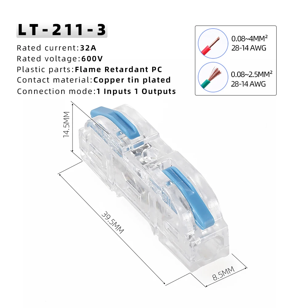 kejian direct factory wire in connectors CMK 412 wire push connector Wire terminal pin connector