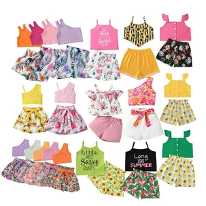 Summer Children's Clothing Toddler Girls Fashion Floral Tank Tops Sleeveless Vest Shirt Shorts Pants Two Pieces Outfits Set