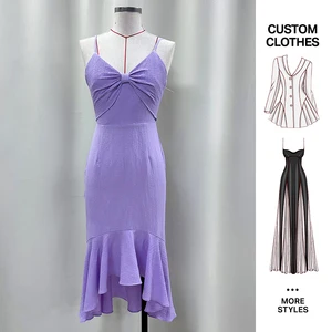 Custom New Design Women Summer Knitted Solid Color Spaghetti Strap Bow Sexy Slim Fit Casual Long Dress Western Wear for Women