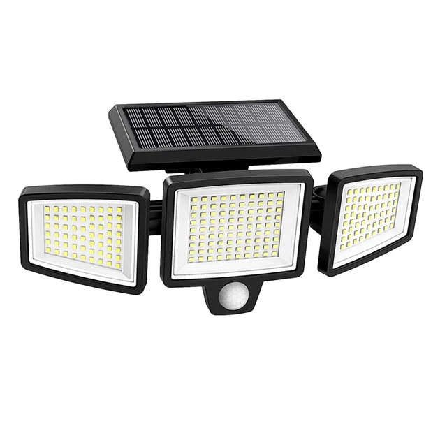 Outdoor Wall Mounted IP65 3 Heads Security LED Flood Light PIR Motion Sensor Wall Lights with Remote Control