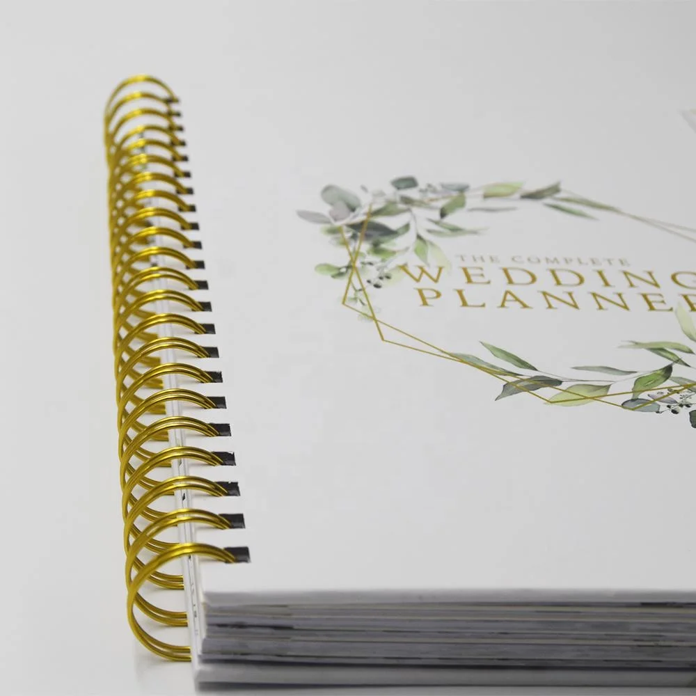
Индивидуальный Золотой переплет в твердой обложке, Свадебный планировщик/Свадебный планировщик, дневник, органайзер 