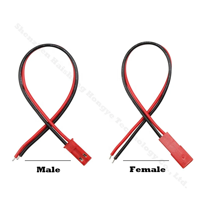 10 Paar JST SYP 2,5mm 2-polige Stecker & Buchsen – Mit 20AWG Kabel 100mm, Für LED, RC, Batterien