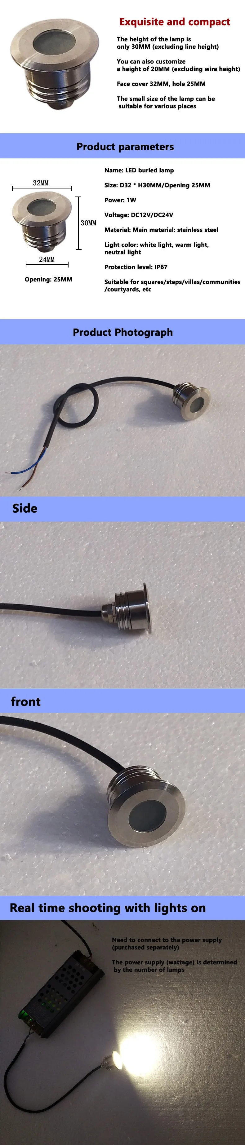 High Quality 3000k 12v 24vdc Led Inground Light Driveway Ip67 ...
