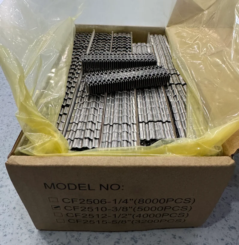 XD Stapler Pin CF Series Wave Corrugated Fasteners Staple Pins Metal Staples Nails for Wood Joinery and Furniture Assembly