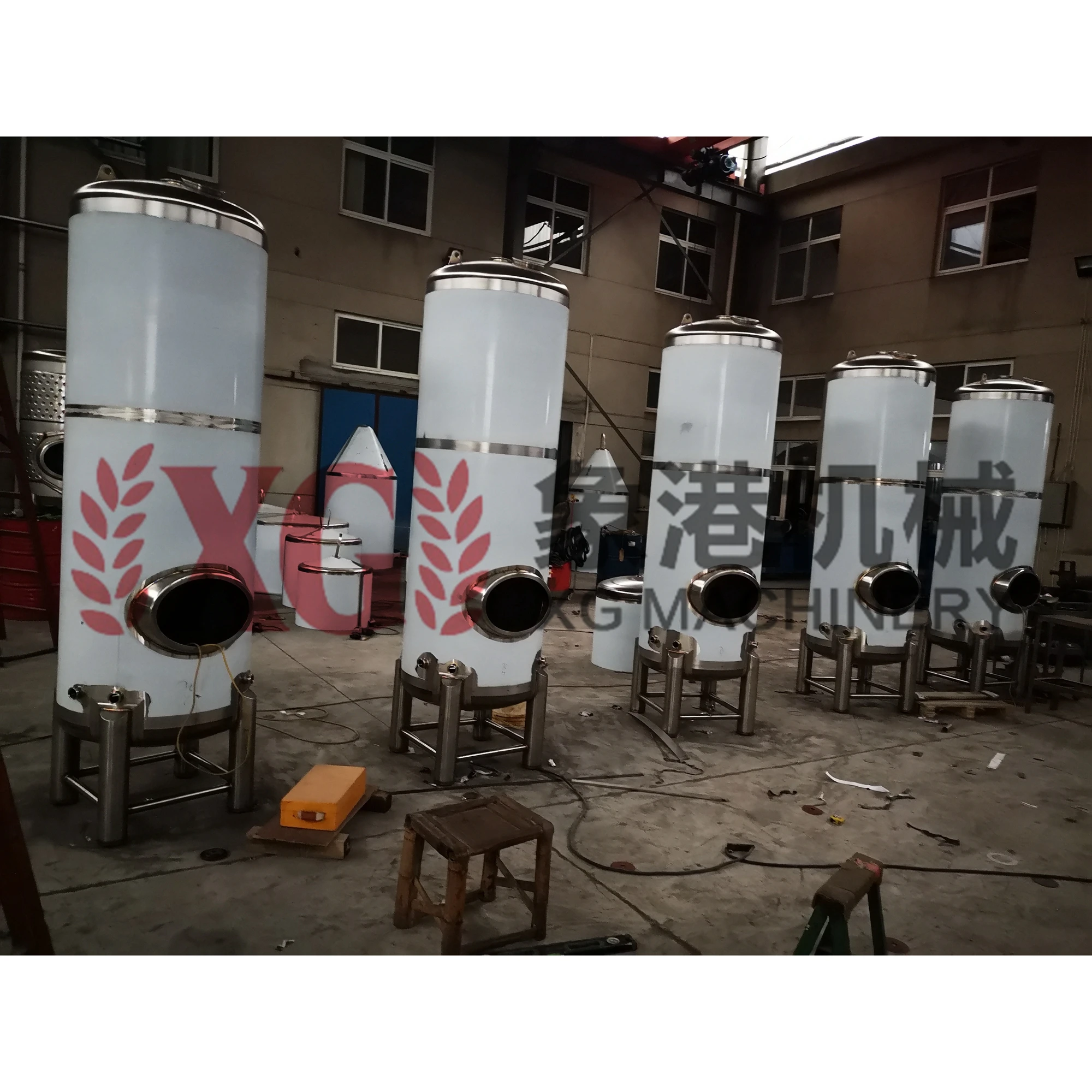 Одностенный горизонтальный Штабелируемый яркий пивной бак 1200L 12HL 10BBL