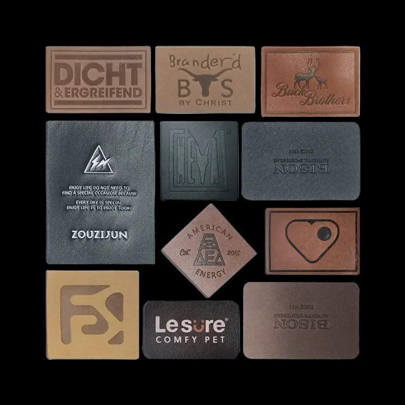 Custom Personalized Embossed Logo Genuine Leather Clothing Label Tags ...