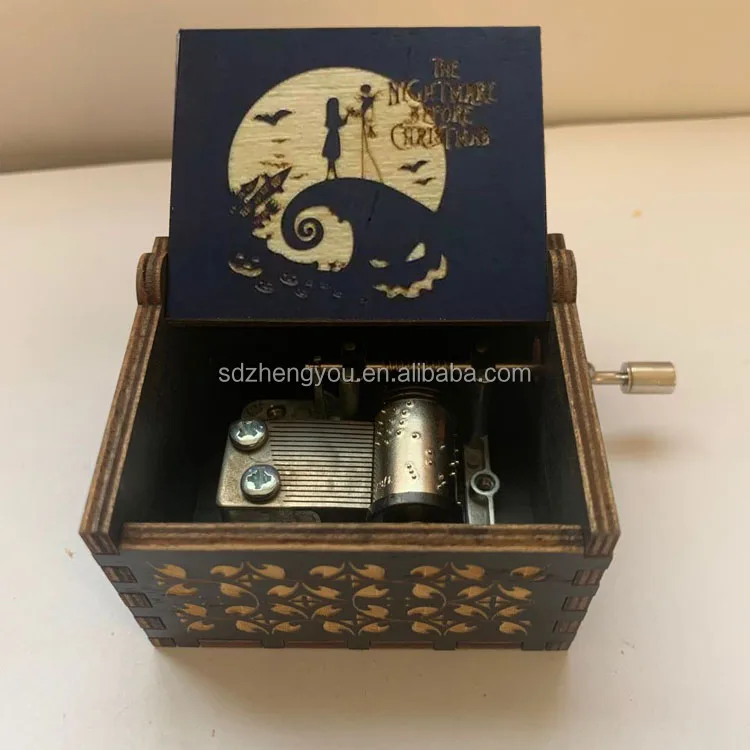 Color Printing Music Box Halloween Gift Wooden Music Box Nightmare