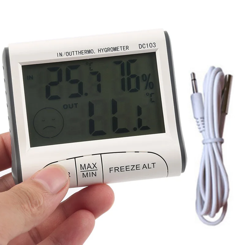 Nord Demonstrere børste Dc-103 Lcd Digital In/out Thermometer Temperature Humidity Meter Hygrometer  - Buy Household Hygrometer,Temperature Humidity Meter,Digital Termometer  Product on Alibaba.com