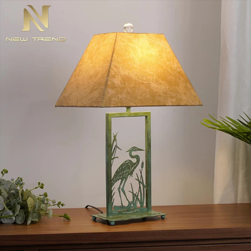 TR0021 Classical Style Indoor Decoration Restaurant Hotel Room Chinese Style Crane Vintage LED Table Lamp