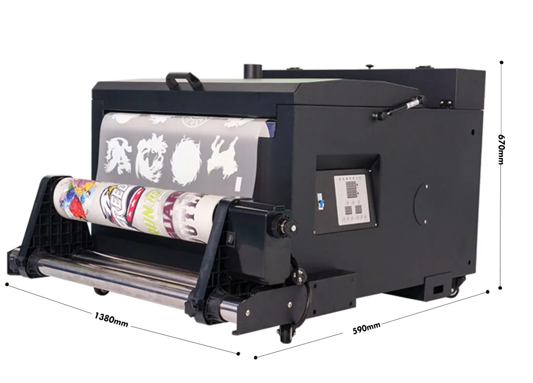 DTF Printer 60cm (2 heads) 4colors+White with Shaker Oven - Oric - CHN Paper