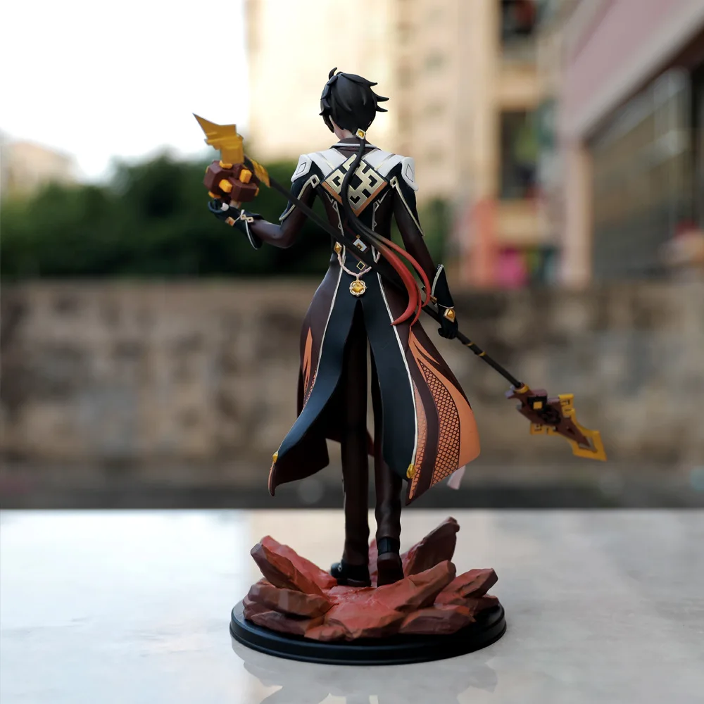 24cm Genshin Impact Anime Figure Zhongli Pvc Action Figure Klee Hu Tao