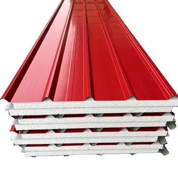 Coloured Sandwich Green Metal Roofing Panels Wall Panel Moisture-Proof Insulated Polyurethane Foam Sandwich Panel Outdoor