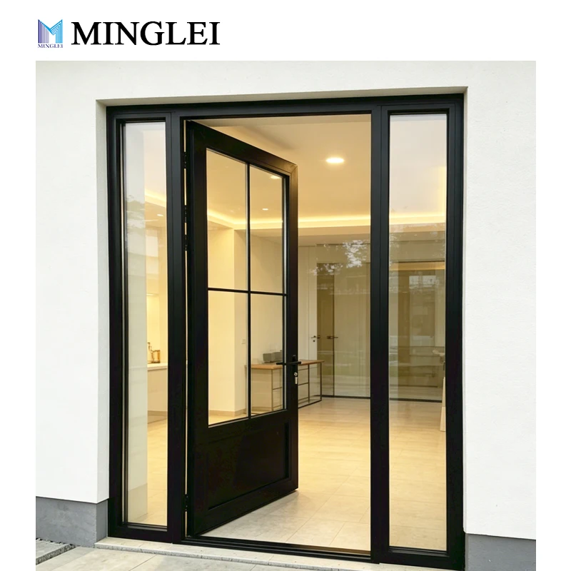 product customizable aluminum french door modern triple glass thermal break exterior door aluminum entrance door for villa-2