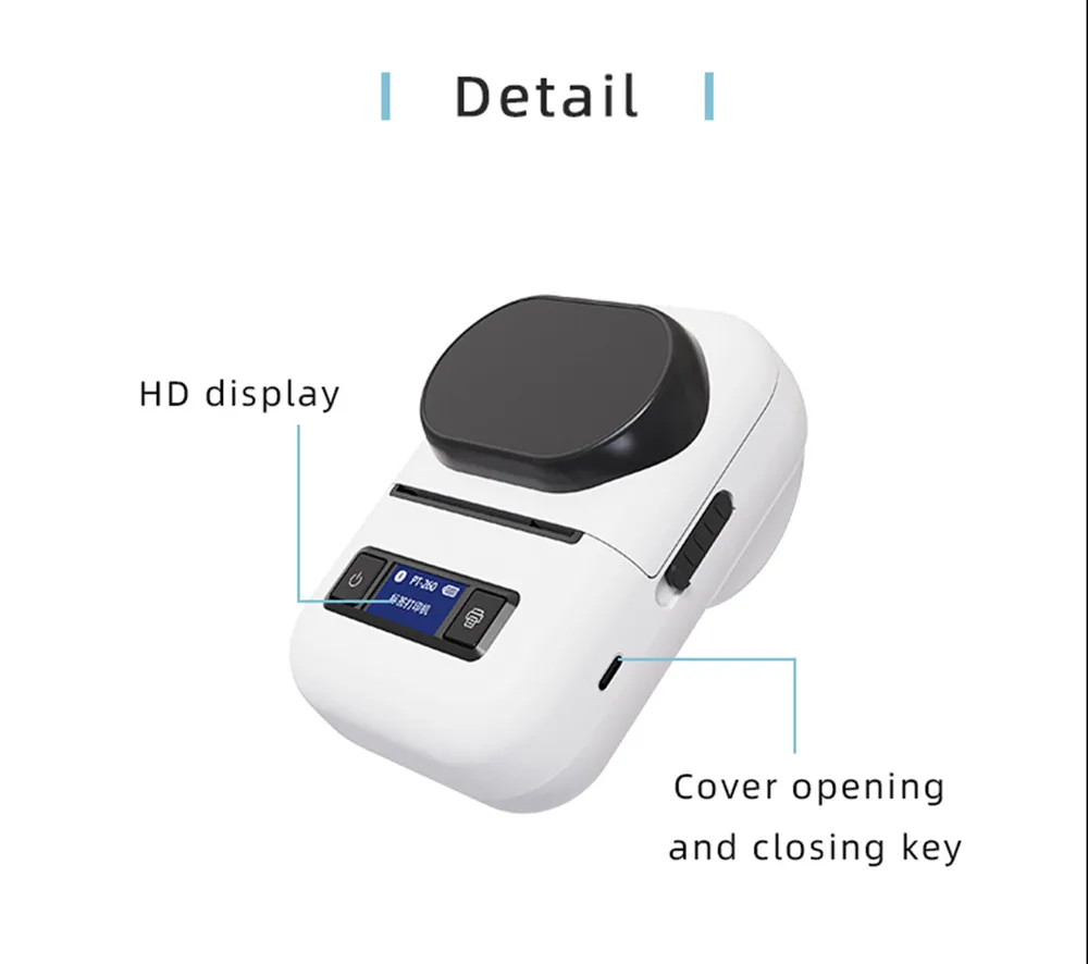 Mini Portable Hand Held Wireless Pos Direct Thermal Transfer Label Barcode Sticker Printer Mobile