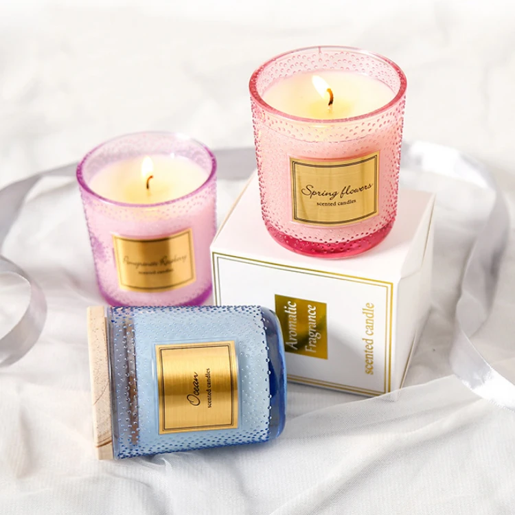 Suppliers Unique Vintage Luxury Colored Empty Glass Candle Jars With Lids