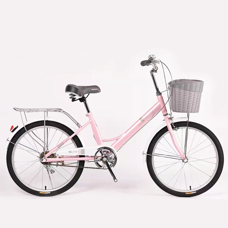 Ladies bike best sale with basket pink