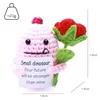Red Dinosaur no 10 dingfen no 63 rose red s card holding rose