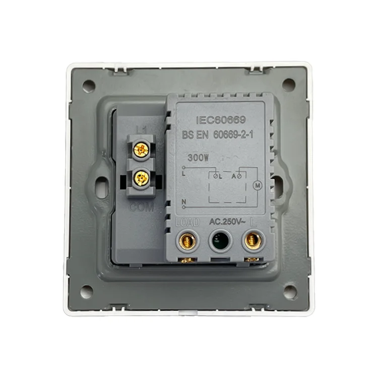 UK Standard One Gang Speed Dimmer Switch 10 Years Warranty Hotel Design Switch Socket Wall Electric Light Wall Switch