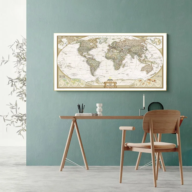 Modern Abstract World Map Canvas Art Paintings Wall Decorative Pictures Poster and Prints